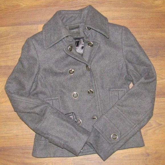 Express Jackets & Blazers - Express Jacket Grey Double Button 60% Wool Winter